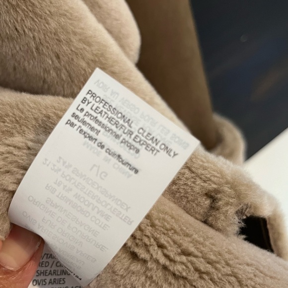 Vince Spanish Merino Lamb Shearling Cascade Drape Jacket Classic Luxury SZ L - Picture 9 of 14